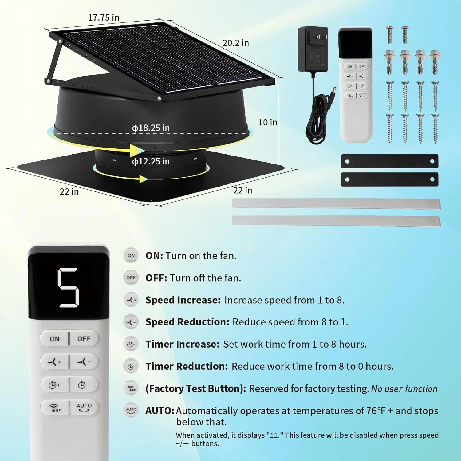 Solar Air Cooler Ventilating Fan Good Selling Fan Roof Vent Solar Home Appliance Exhaust Fan Air Exhaust System