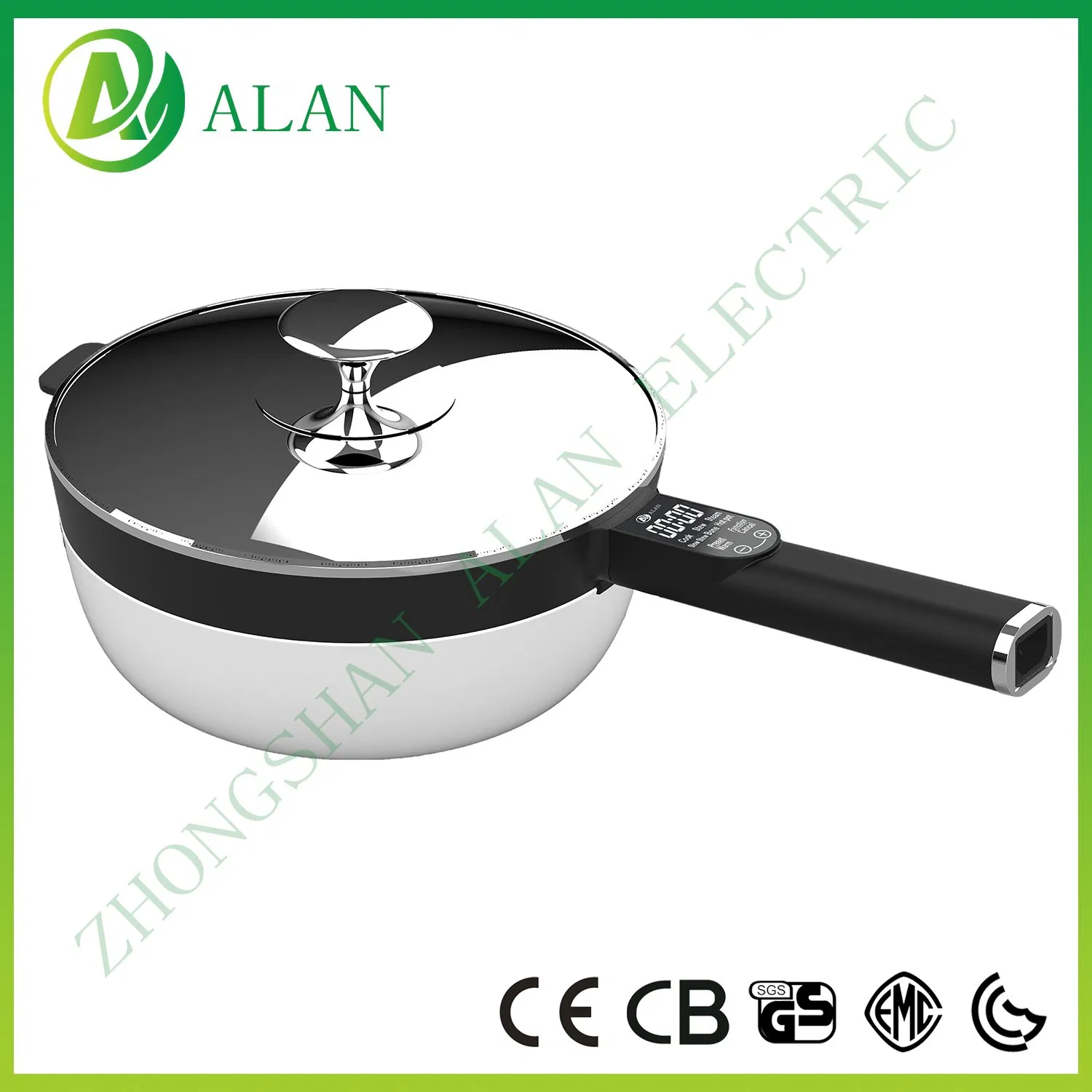 Mini Electric Hot Pot 1.6L Non-Stick Ramen Cooker 2 in 1 Hot Pot Multifunctional Cooker with Steamer