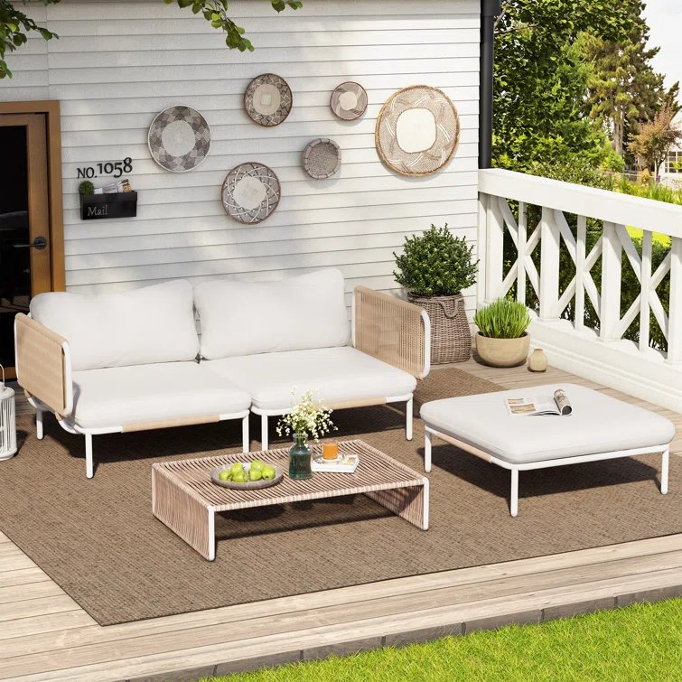 Outdoor Wicker Sofa Garden Leisure Chair Beach Sofa Bed Hotel Furniture