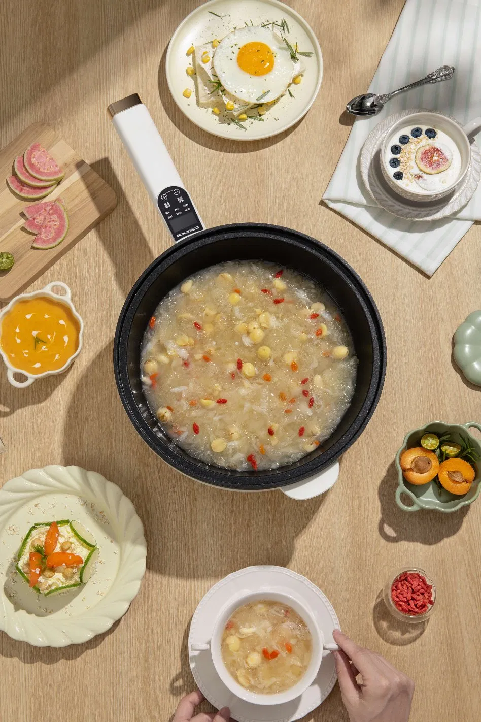 Electric Hot Pan with 5L Non-Stick Frying Pan