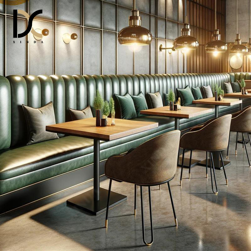 Factory Wholesale Customized High Back Booth Seating and Tables Fast Food Restaurant Furniture