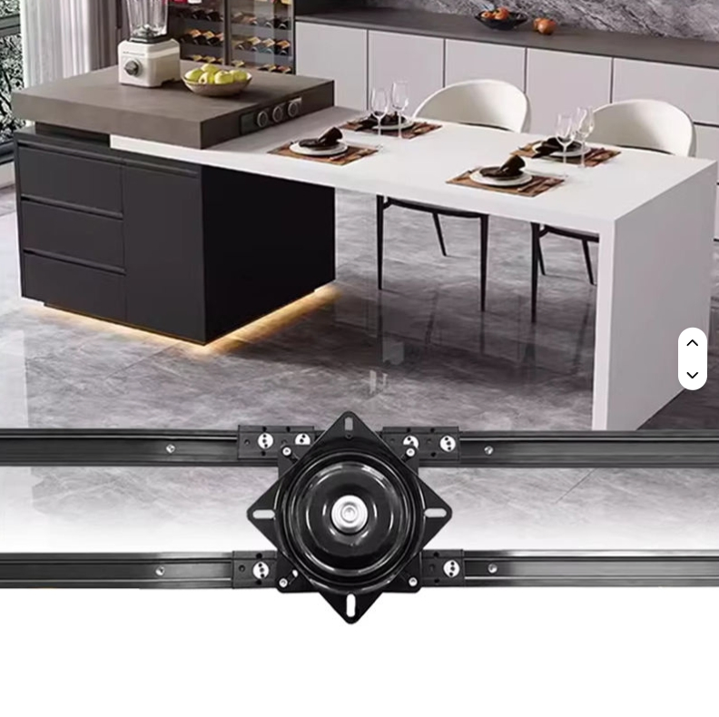 Top Rail System Rotating Mechanism Pull out Expandable Countertops Accessories Sliding Table for Kitchen Island Extension