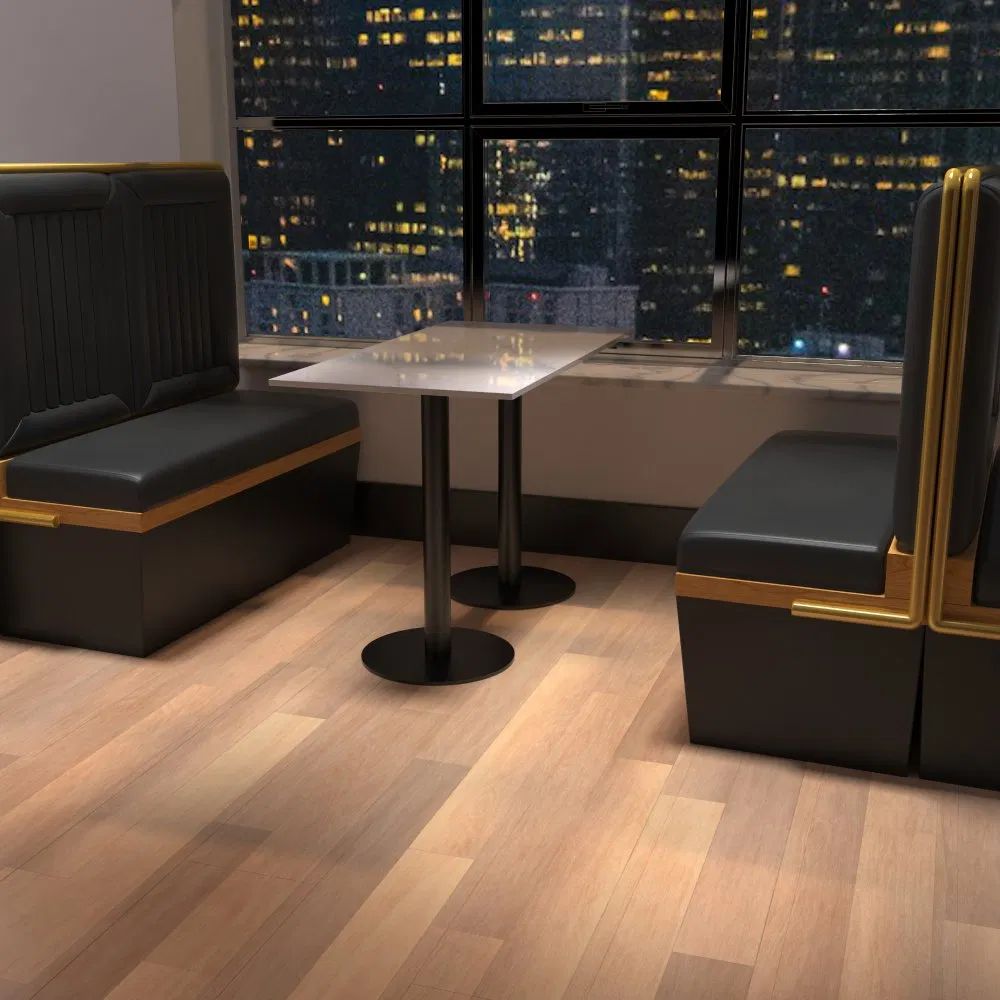 Metal Frame Booth Leather Seating Coffee Booth Seating Restaurant Dining Booth