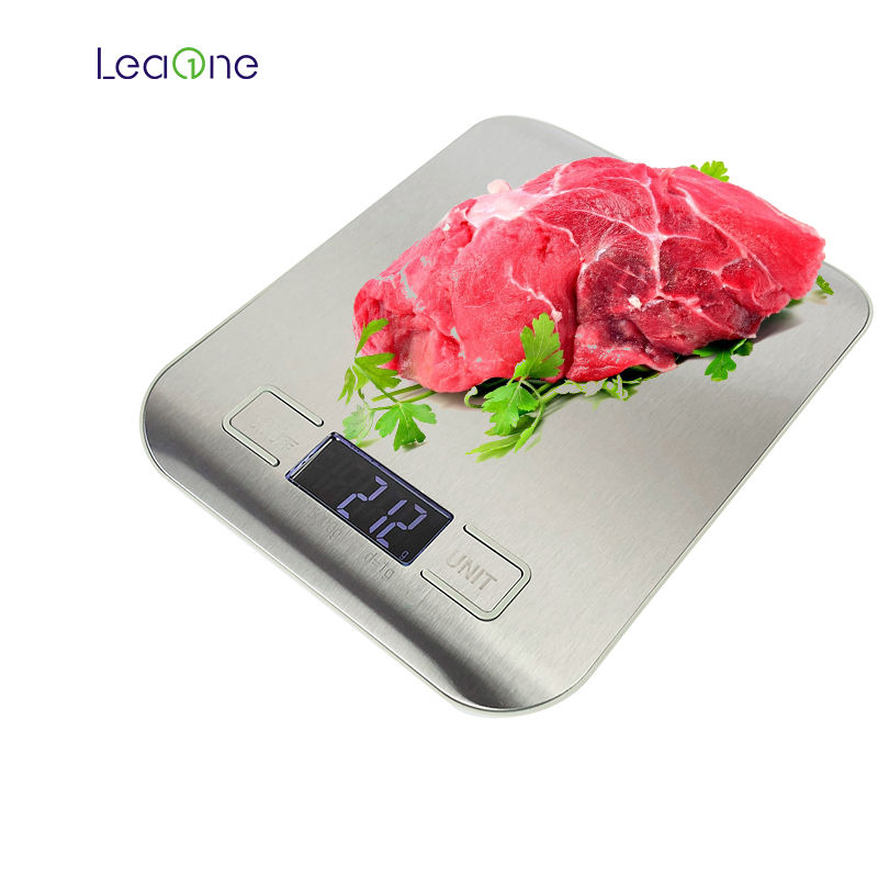 Homefashion 5kg 1g 11lb Digital Kitchen Scales Food Scale with Stainless Steel Platform Electronic Cooking Backlit LCD Display Multifunction for Home and Office