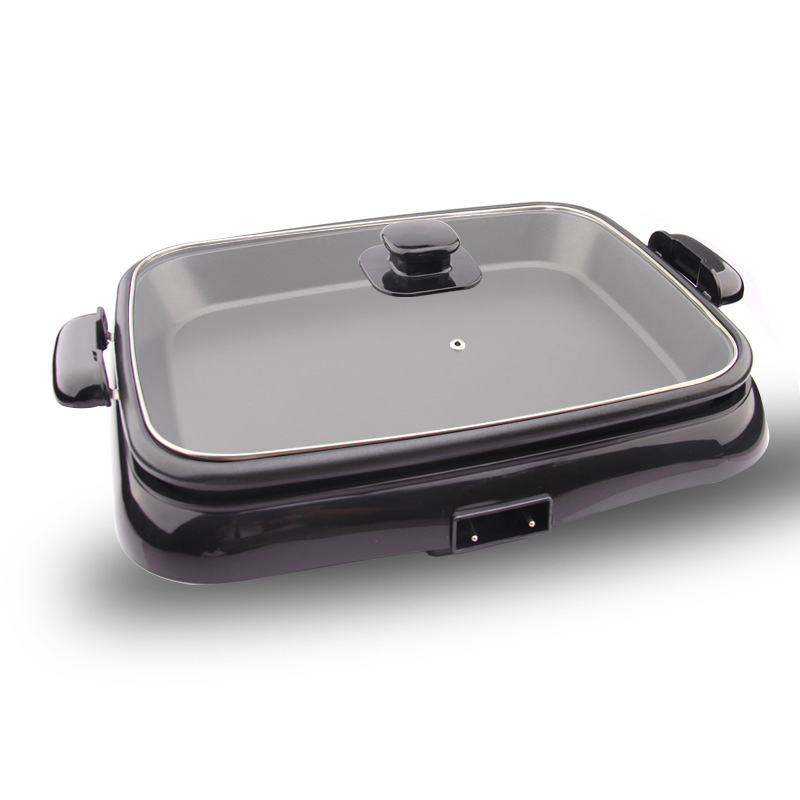 Indoor Electric Skillet Grill Pot BBQ Stew Hotpot with Nonstick Pan 30*40cm