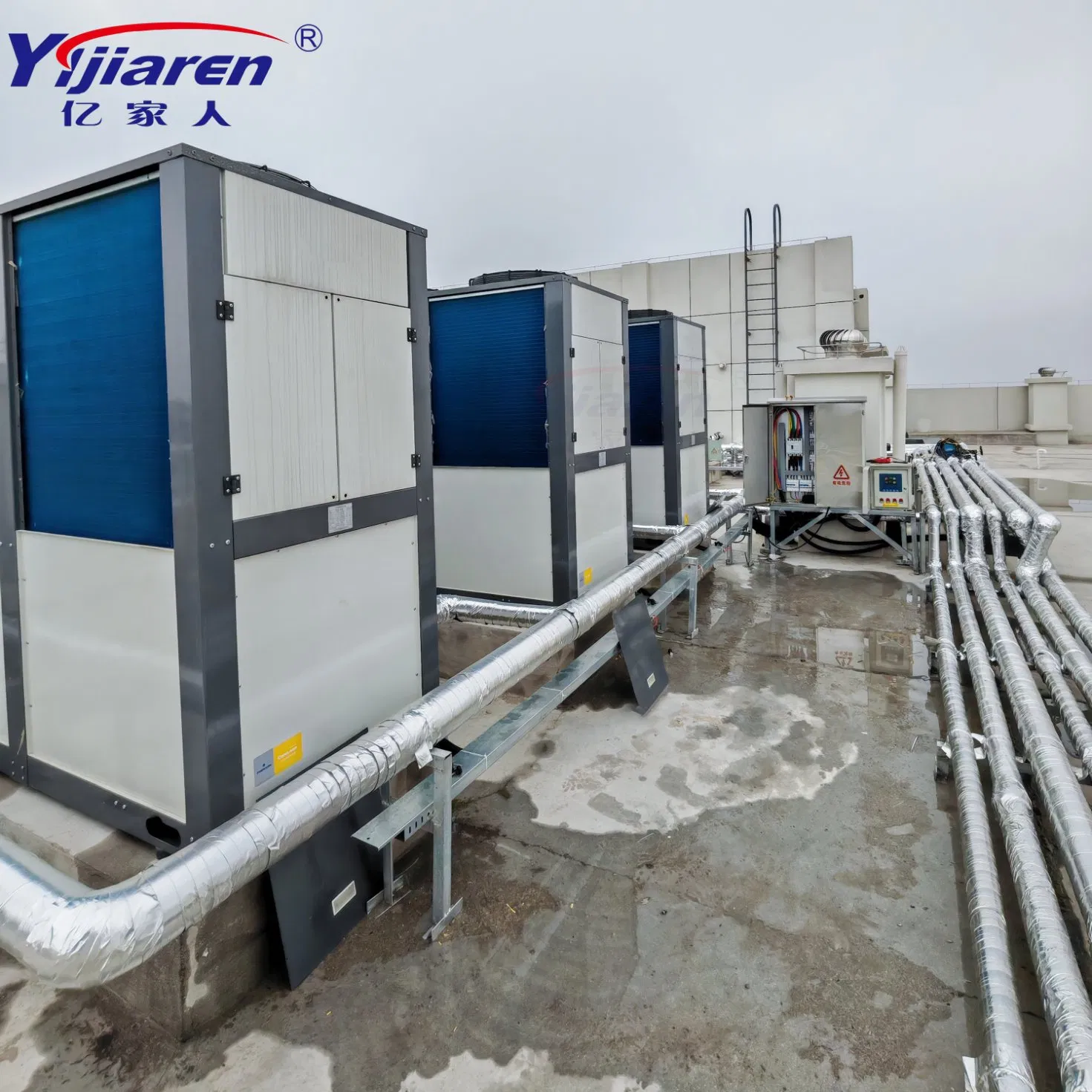 Industrial Commercial Hot Water Combination Cost Saving Solar Collector Air Source Heat Pump Heating System