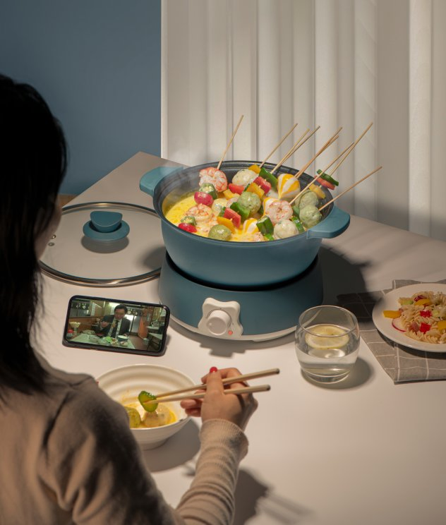 Multi-Function Electric Cooking Hot Pot Pan 1200W BBQ Grill with Hot Pot