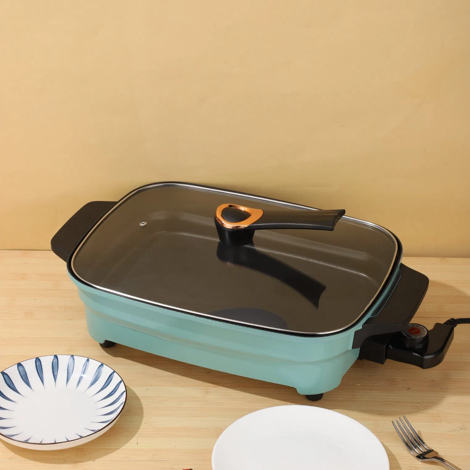 Electric Multi Function Baking Pan Electric Grill Cookware Non Stick Coating 40cm