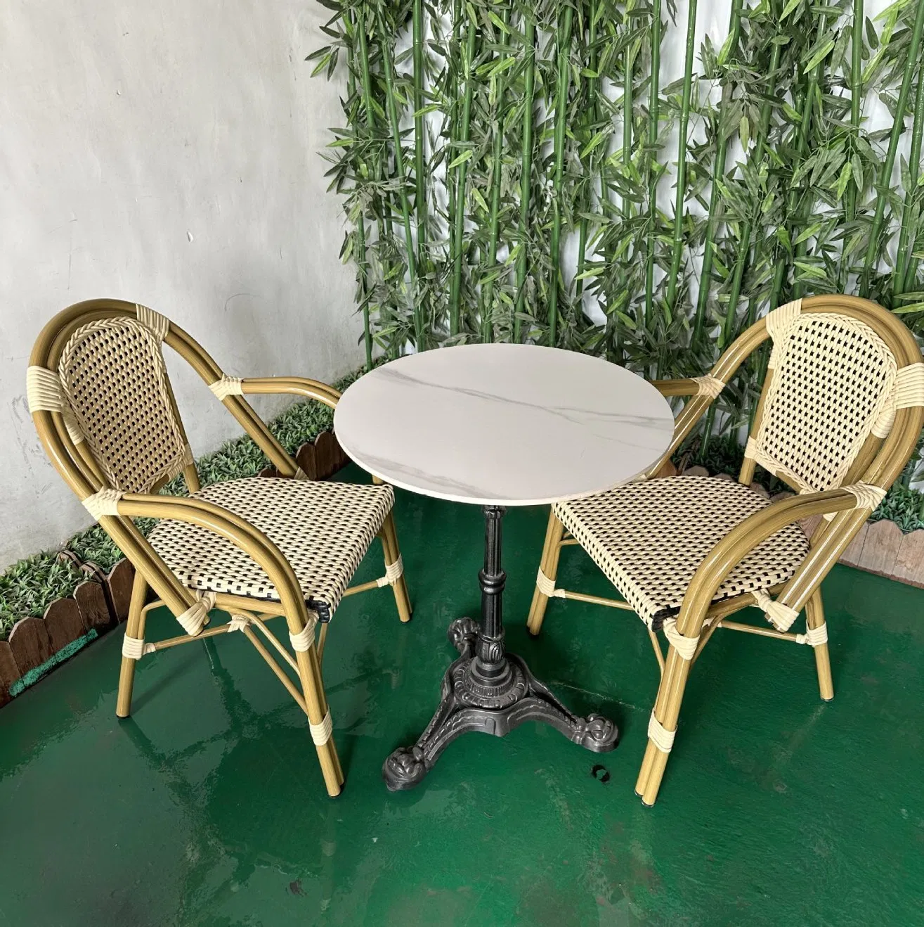 Modern Aluminum Patio Furniture Set Wicker Rattan Coffee Garden Chairs Restaurant Outdoor Garden Furniture