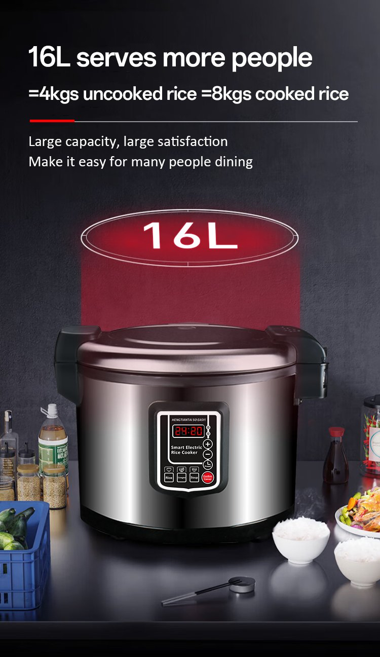 Commercial Smart Electric Rice Cooker - Large Capacity Multi-Function Ih Heating 16L
