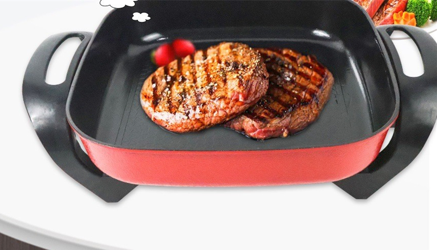 Multifunction Electric Pan Health Multifunction Induction Cooker with Grill Pan Electric Grill Pan Non Stick Grill Pan Korean Grill Pan Multi Square Grill Pan