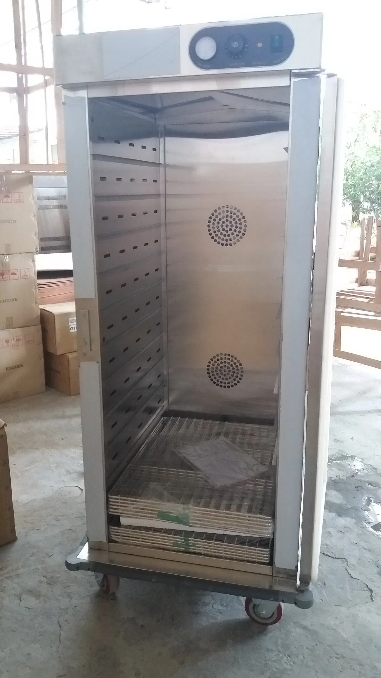 Holding Cabinet Banquet Cart Truck Single Door Mobile Electric Food Warmer Cabinet with 11 Layers CE