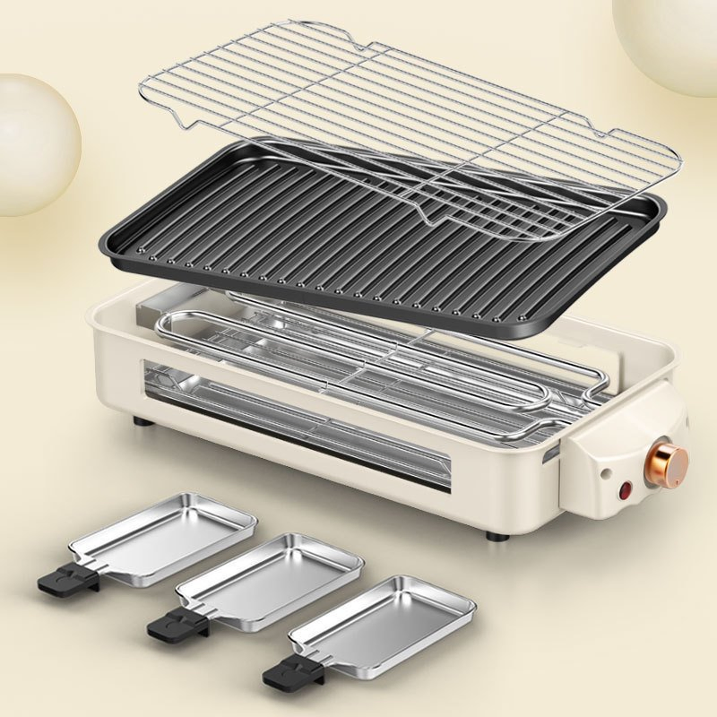 Multi-Function Electric Grill Pan with Barbecue