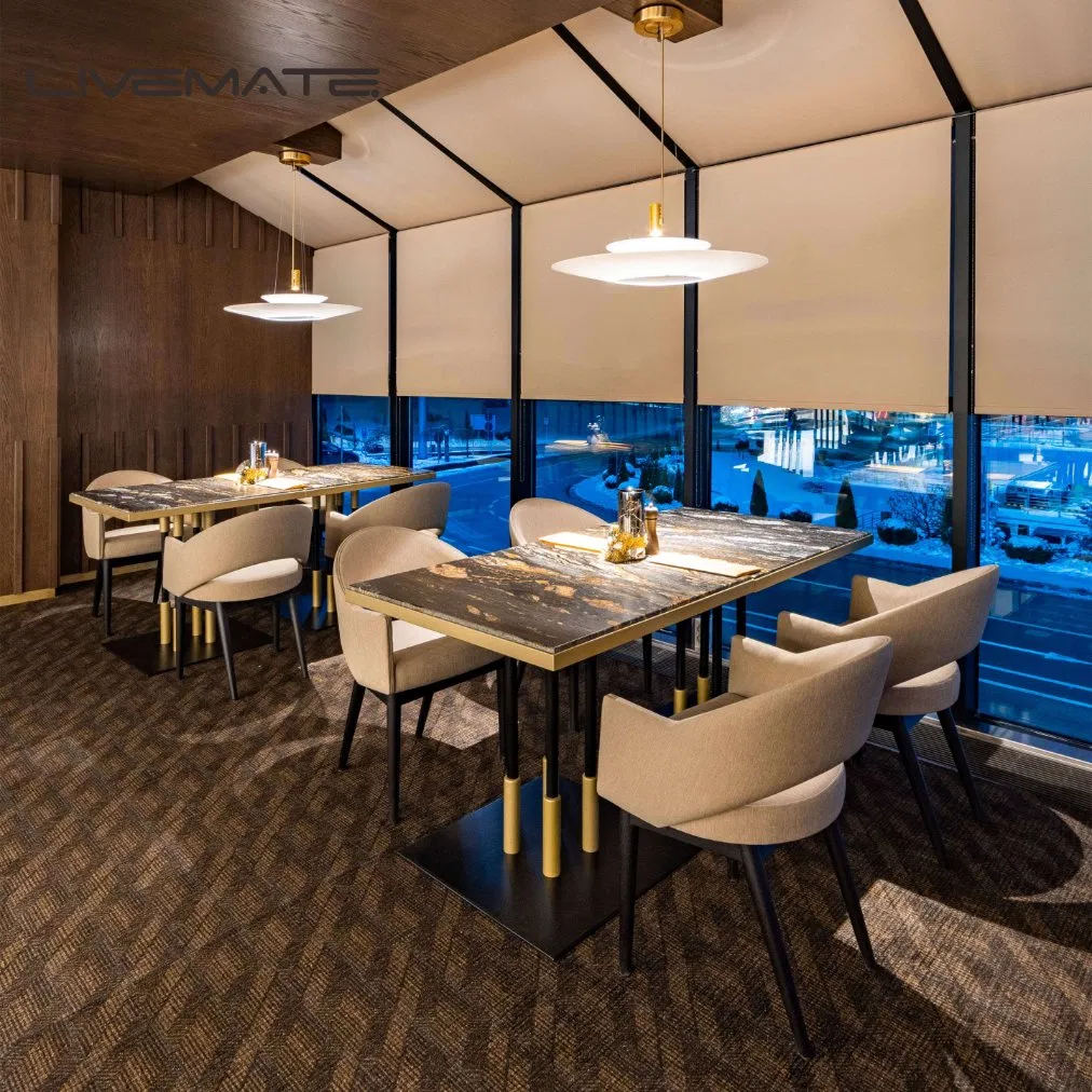 Fine Dining 5 Star Restaurant Furniture Modern Cafe Velvet Outdoor Fast Food Restaurant Tables and Chairs Set