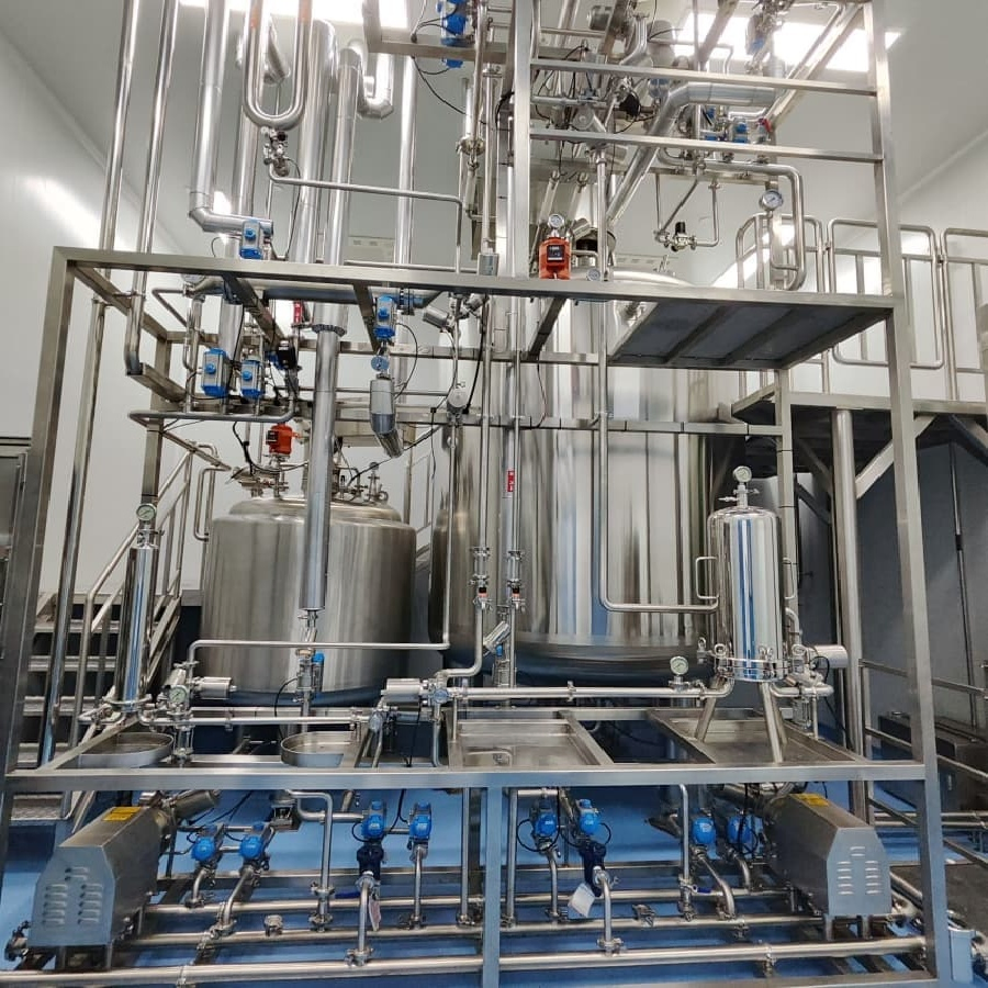 Syrup Preparation and Mixing System Plant and Equipment with Modular Skid and Storage Vessel for Pharmaceutical Use