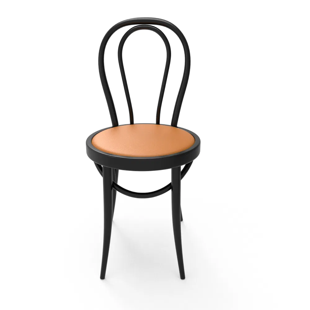 Vibrant Orange Cushioned Restaurant Dining Chair with Metal Frame