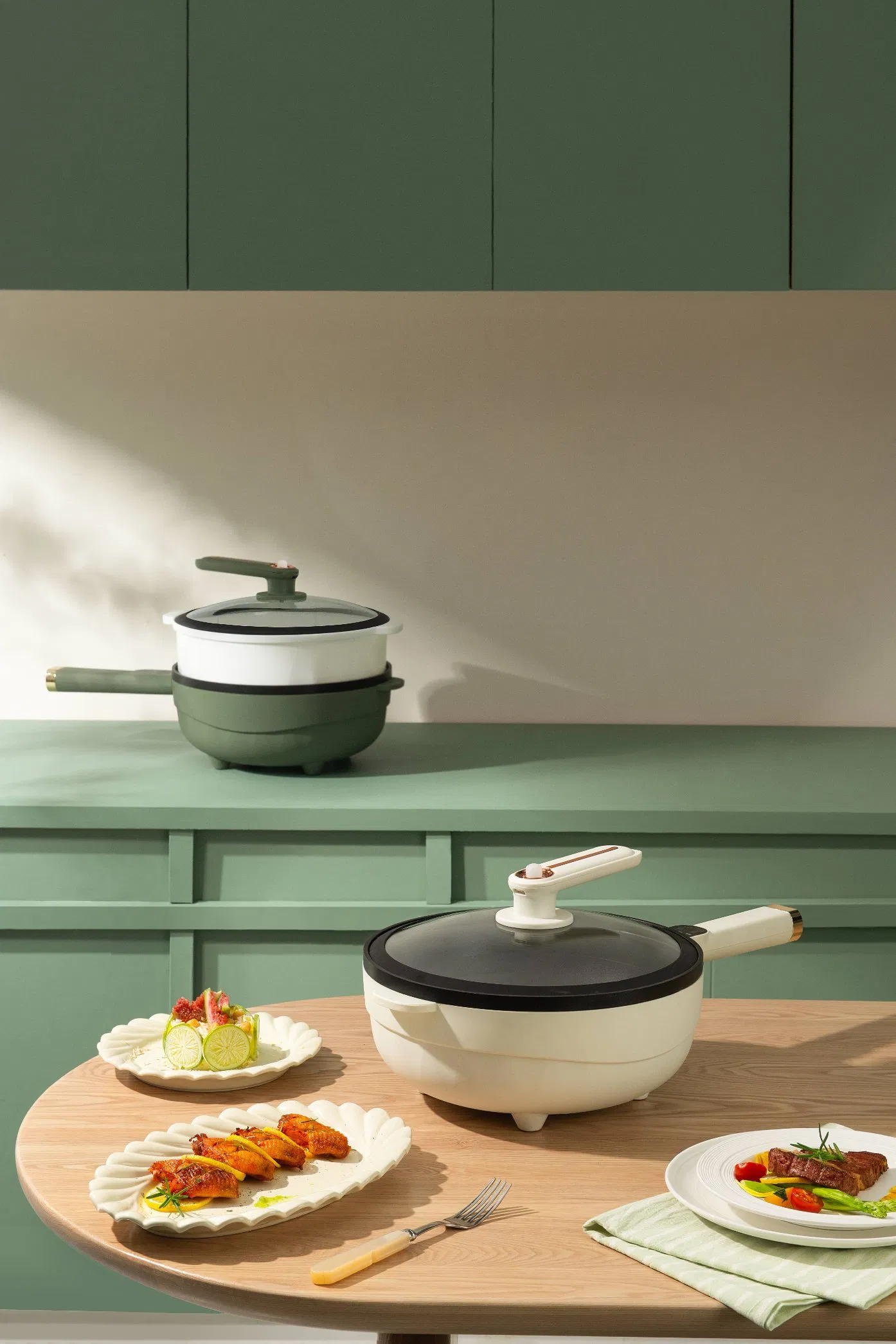 Electric Frying Pan 30cm Non Stick Portable Automatic Electric Saute Pan