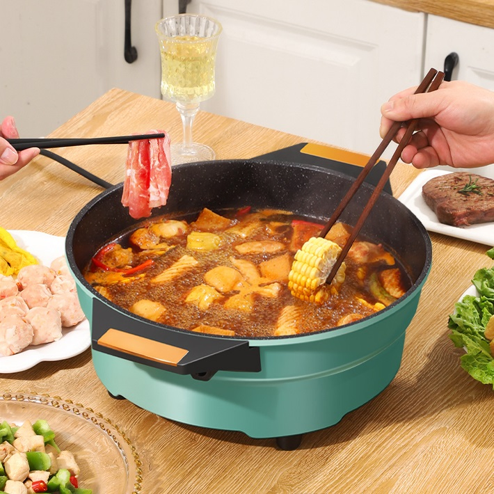 High Quality Frying Pan 32cm Aluminium Non Stick Electric Grill Pizza Pan