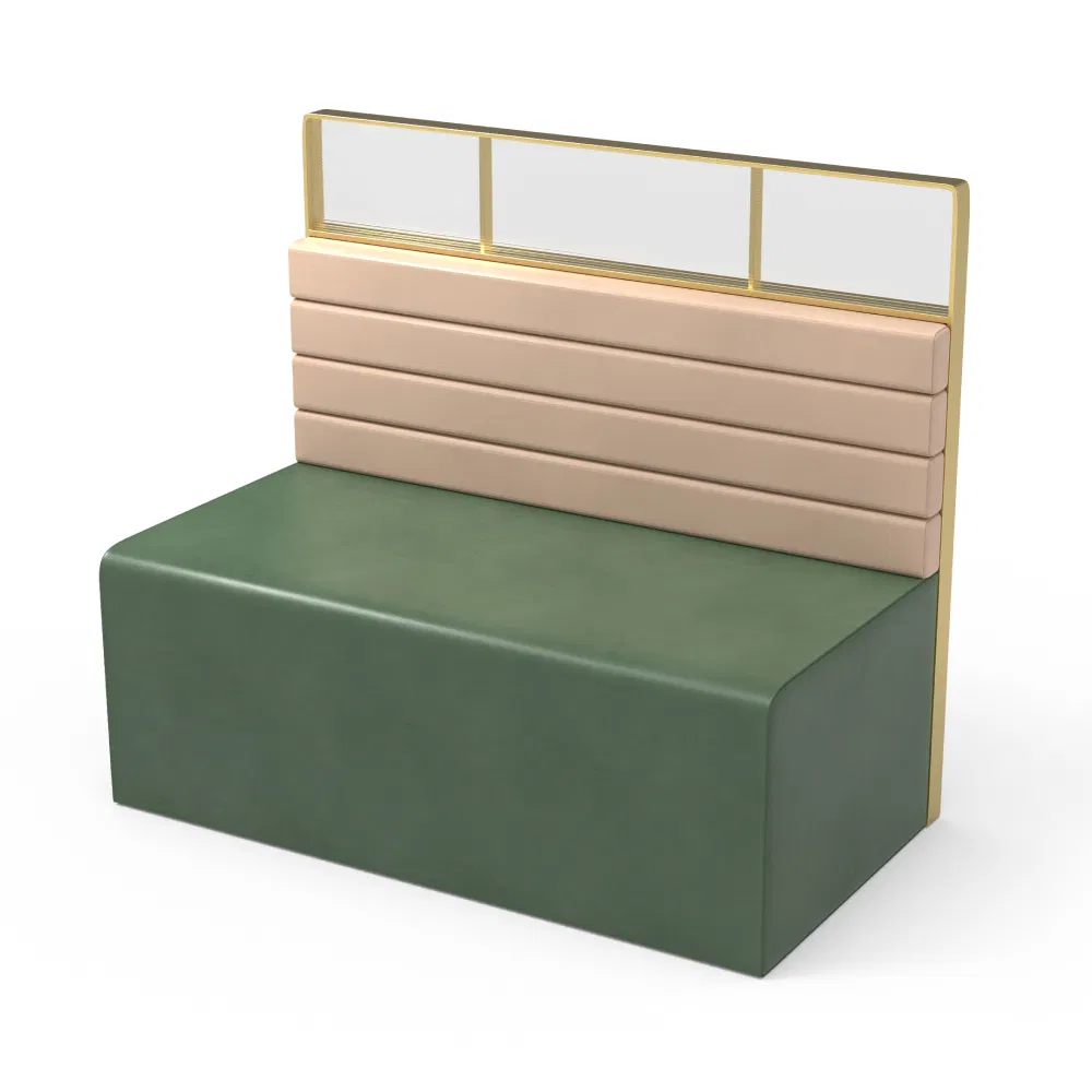Restaurant Booth Seating Metal Frame Customized Size PU Leather Seating