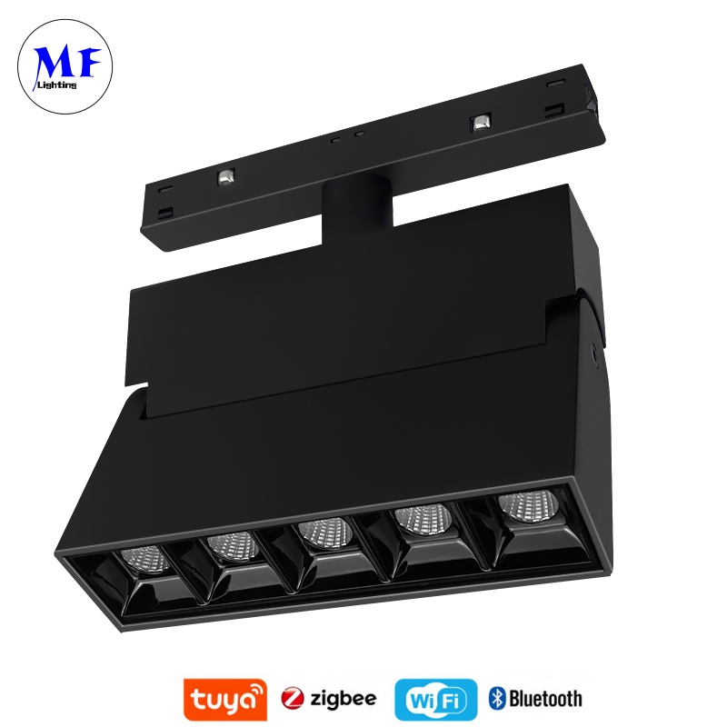 Factory Price Smart APP-Controlled RGBW Magnetic Corner LED Track Light Adjustable Foldable Grille Lighting System for Commercial Use Restaurants Galleries