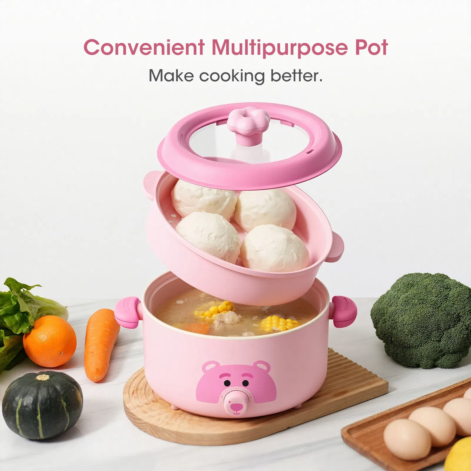 Multi-Function Electric Cooker Hot Pot, Non-Stick Household Electric Skillet, Portable for Dormitory, Custom Gift