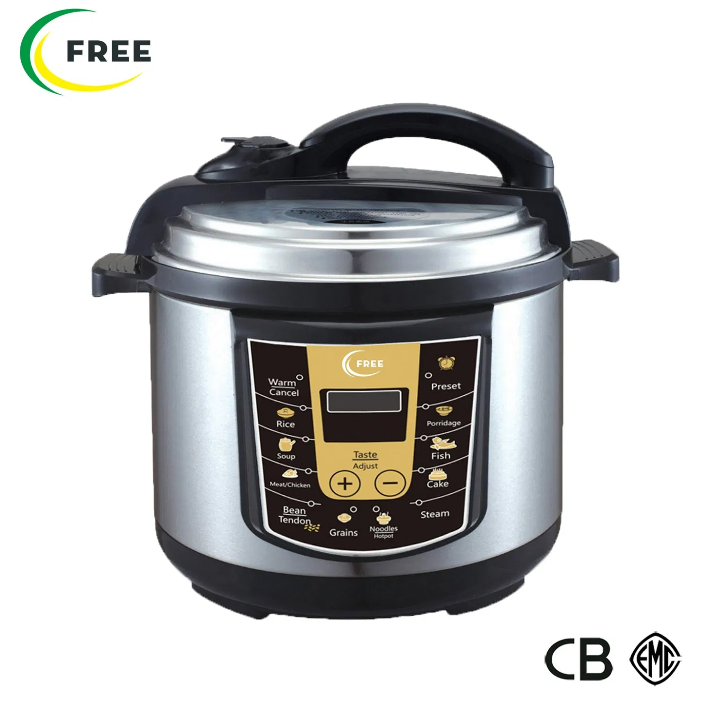 Small Home Appliances Black and Silver Stainless Steel Digital Electric Pressure Cooker