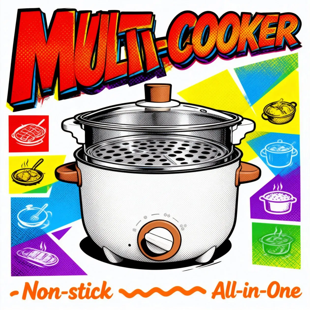 Compact Electric Cooking Pot Hot Pot Multi-Function Electric Cooker with Non-Stick Coating for Quick and Easy Meals