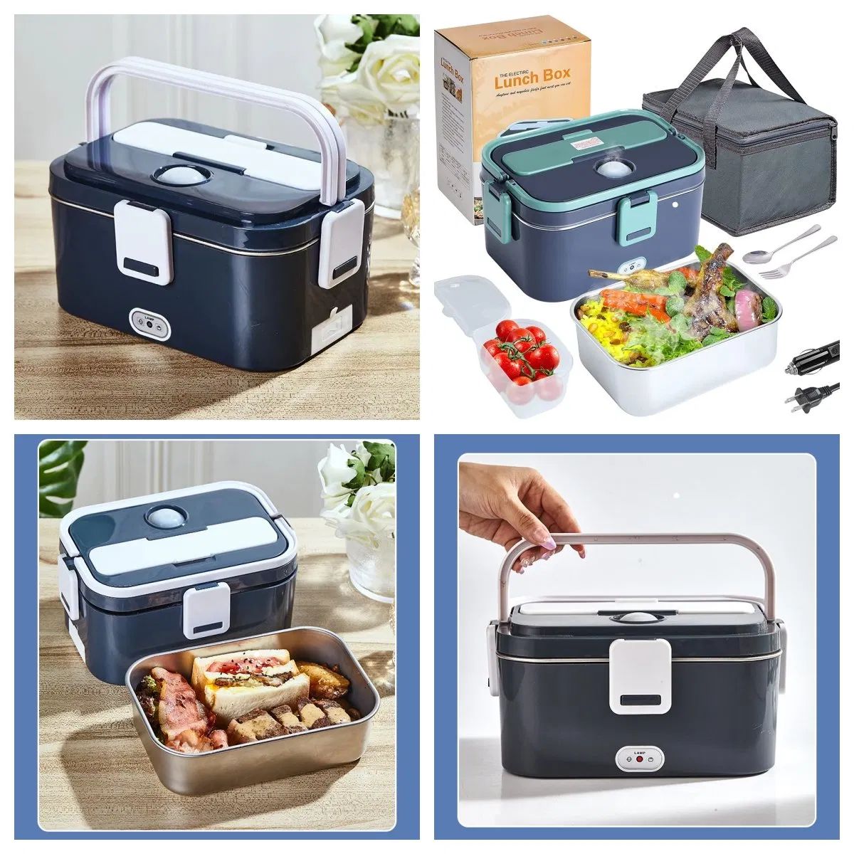 Aohea ODM Manufacturerer Lfgbfdarohs Electric Heating Cooking Lunch Box Auto Electrical Warmer Container Factory Compartments New BPA Free Kid Food