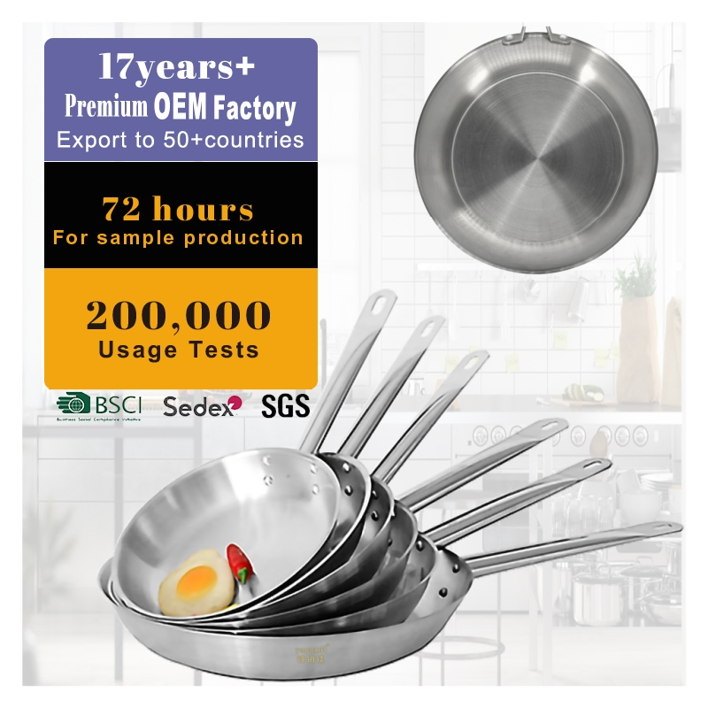 OEM 18 Cm Tri-Ply All Clad Skillet Cookware Electric Frying Pan