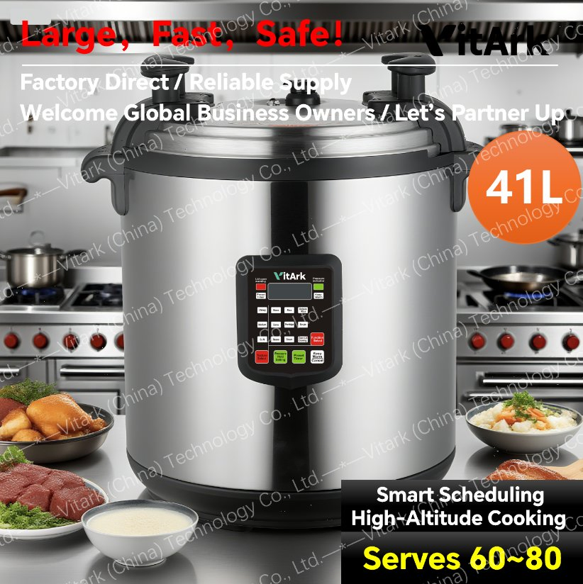 41L Kitchen Appliance Big Size Commercial Intelligent Industrial Electric Pressure Cooker with CB and CE Certification and Large Capacity Source Factory.