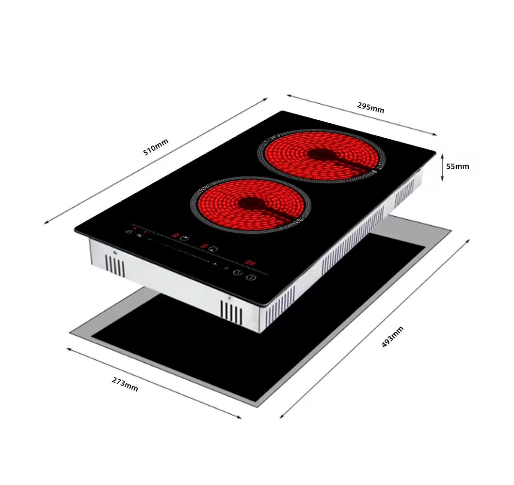 Touch Control Double 2 Burner Kitchen-Electronics Small Induction Cooker Portable Electric Stove