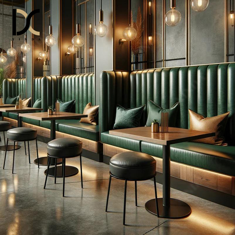 Factory Wholesale Customized High Back Booth Seating and Tables Fast Food Restaurant Furniture
