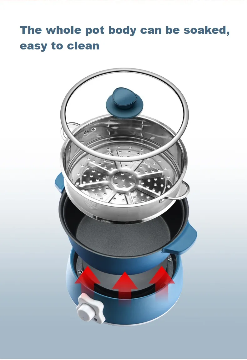 Blue Aluminium Electric Grill Pan