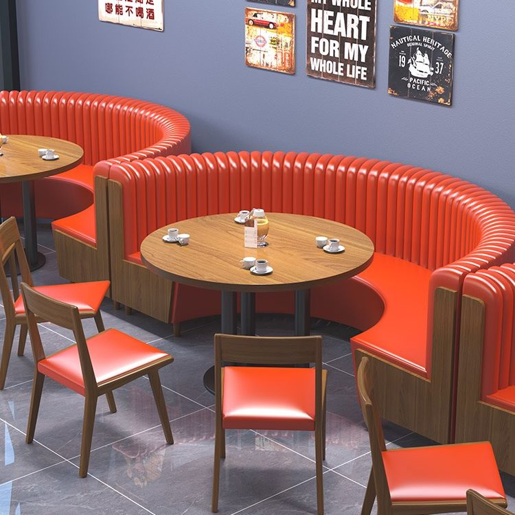 Fast Food Wood Dining Table and Chair Cafe Sofa Restaurant Furniture