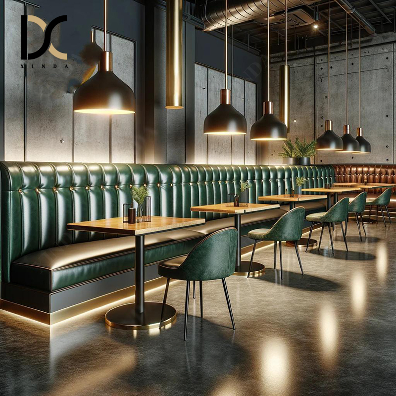 Factory Wholesale Customized High Back Booth Seating and Tables Fast Food Restaurant Furniture