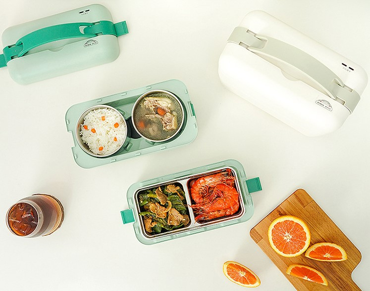 Electric Heating, Insulated, 316 Stainless Steel Portable Self Heating Electric Lunch Box for Work and School