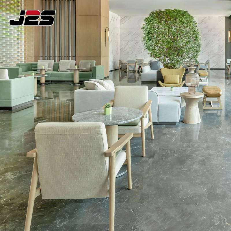 Commercial Modern Food Court Chairs Tables Furniture Unique Rattan Pendant Light Solid Wood Chair Booth Seating Set for Hotel