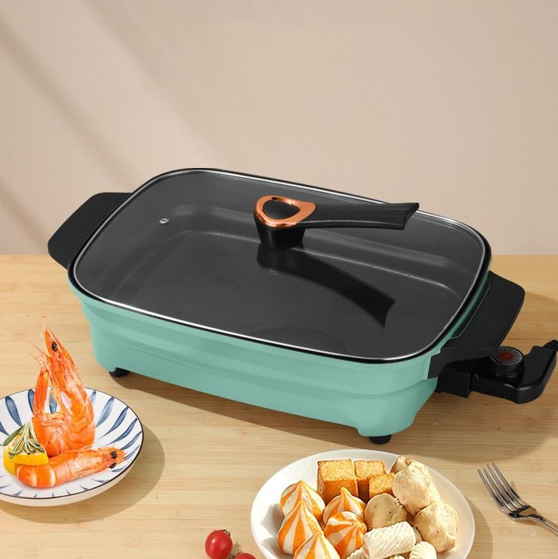 Rectangle 40X30cm Electric Frying Pan Large Capacity 1800W