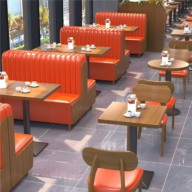Fast Food Wood Dining Table and Chair Cafe Sofa Restaurant Furniture
