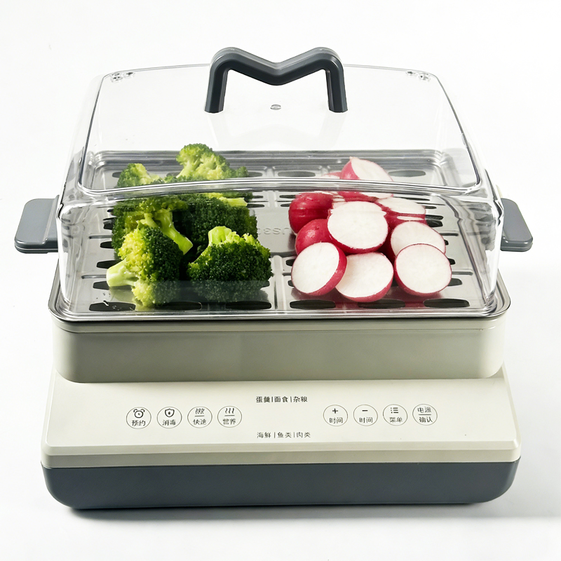 Modern Household Multifunctional Electric Steamer 12L Capacity 3-Layer Touchscreen Control Instant Food Steamer