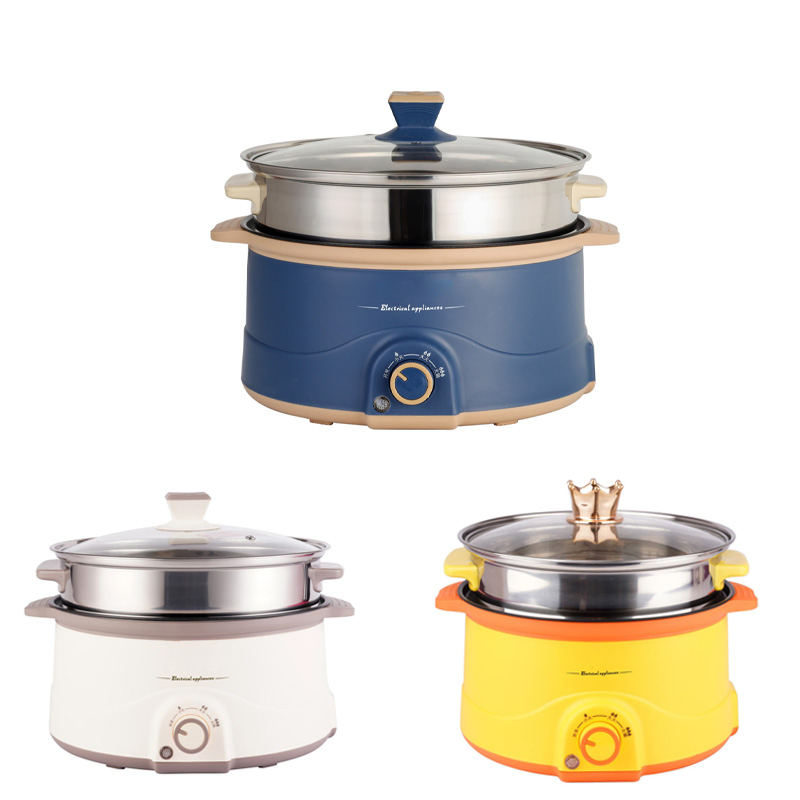 Electric Hot Pot 2.3L Portable Non-Stick Frying Pan for Saute Multifunction Electric Skillet for Stir Fry Roast Electric Cooker