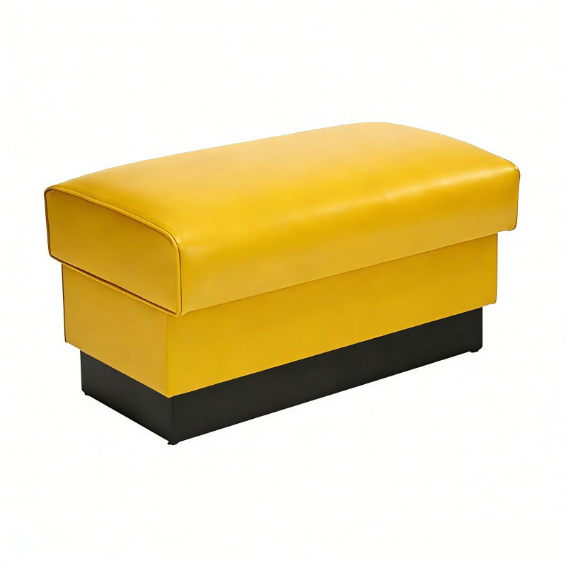 Space Saving Stylish Gray Leather Wood Wooden Frame Base Sofa Modern Restaurant Booth Seating