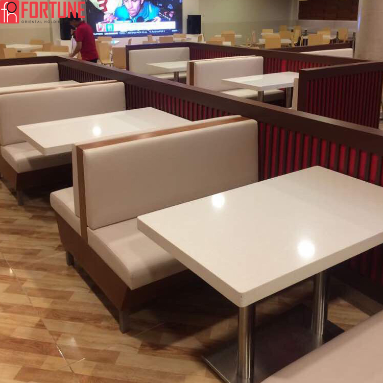 Acrylic Solid Surface Restaurant Dining Table with Seating Booth Chair