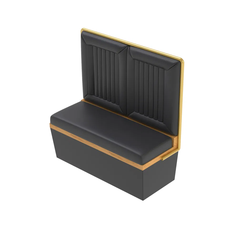 Metal Frame Booth Leather Seating Coffee Booth Seating Restaurant Dining Booth