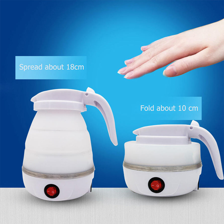 China Factory Wholesale Hot Sell High Quality Small 0.6L Folding Portable Car Travel Silicone Electric Kettle