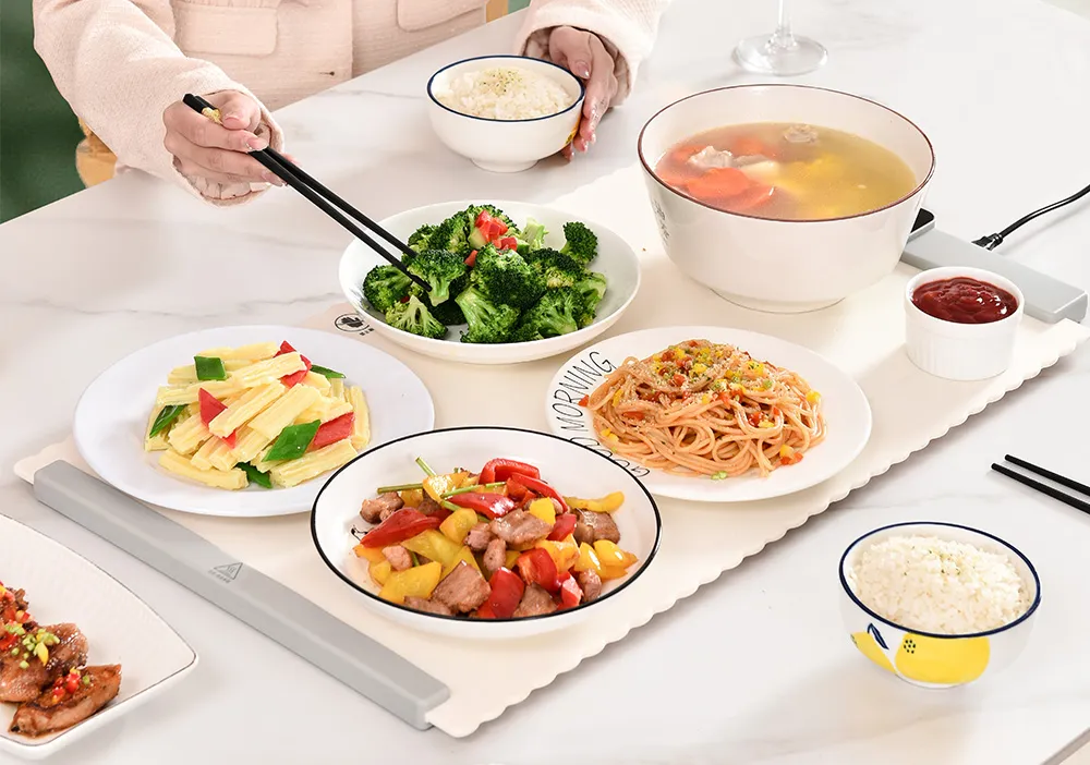 Full Surface Heating 6 Dish Silicone Large Electric Food Warmer