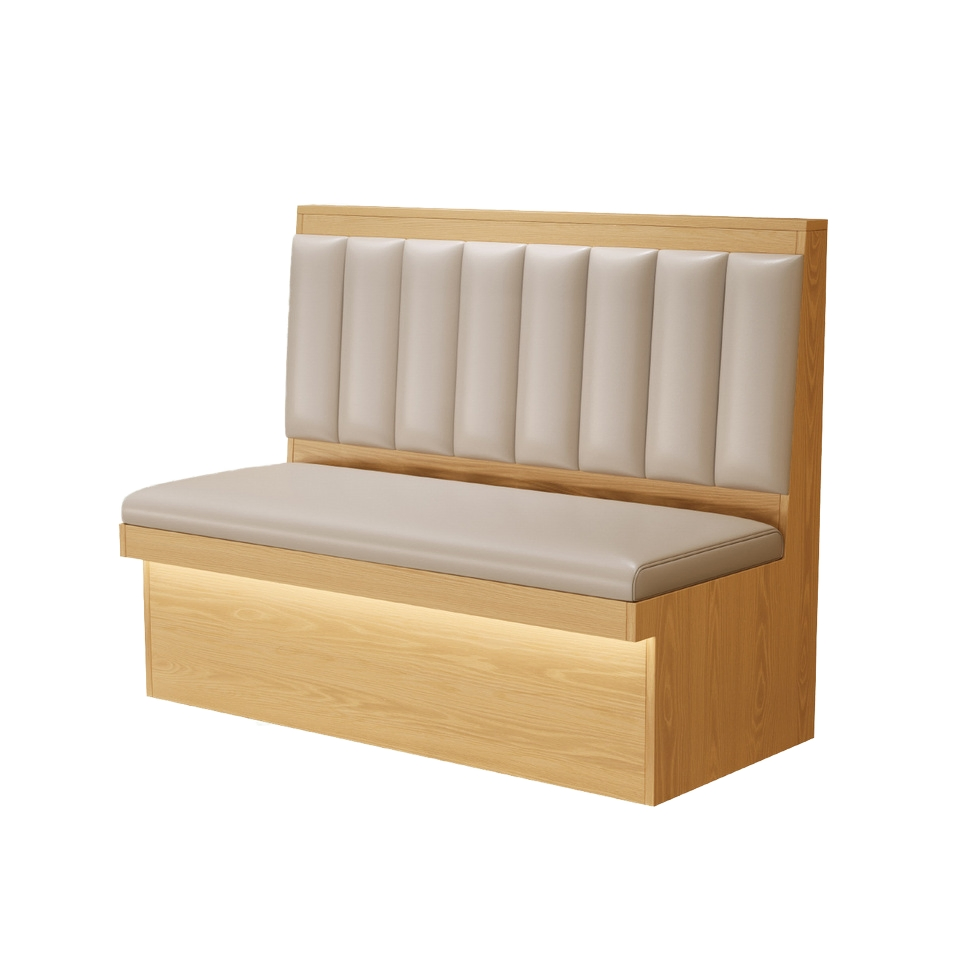 Retro Leather Hotel Coffee Shop Commercial Cafe Restaurant Furniture Booth Seating Table and Chair Set