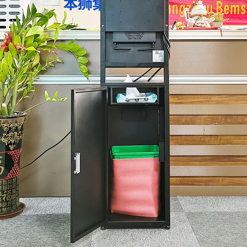 Bems Android LCD Display 23.8 Inch USB Non Touch Remote Management Smart TV Floor Standing Indoor Billboard LCD Advertising Digital Signage with Trash Can