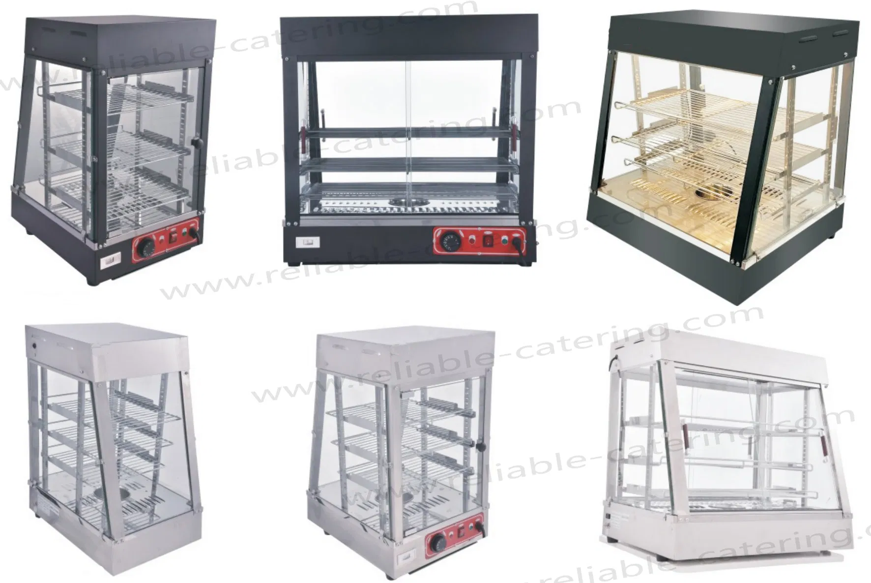 Glass Electric Food Display Warmer Showcase Dual-Zone Countertop Food Warmer with Stainless Steel Independent Temperature Controls for Fried Food Compatibility