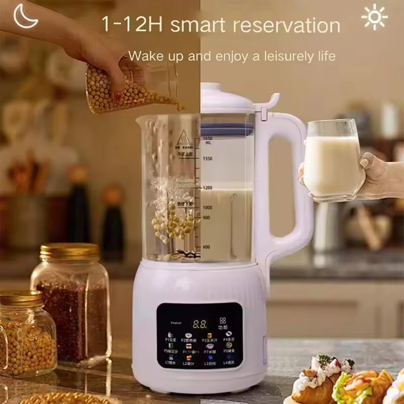 Fruits and Vegetables Cereal Soy Milk Makers Breakfast Machine Rice Paste Hot Cold Soup Soymilk Maker with Self Cleaning Function